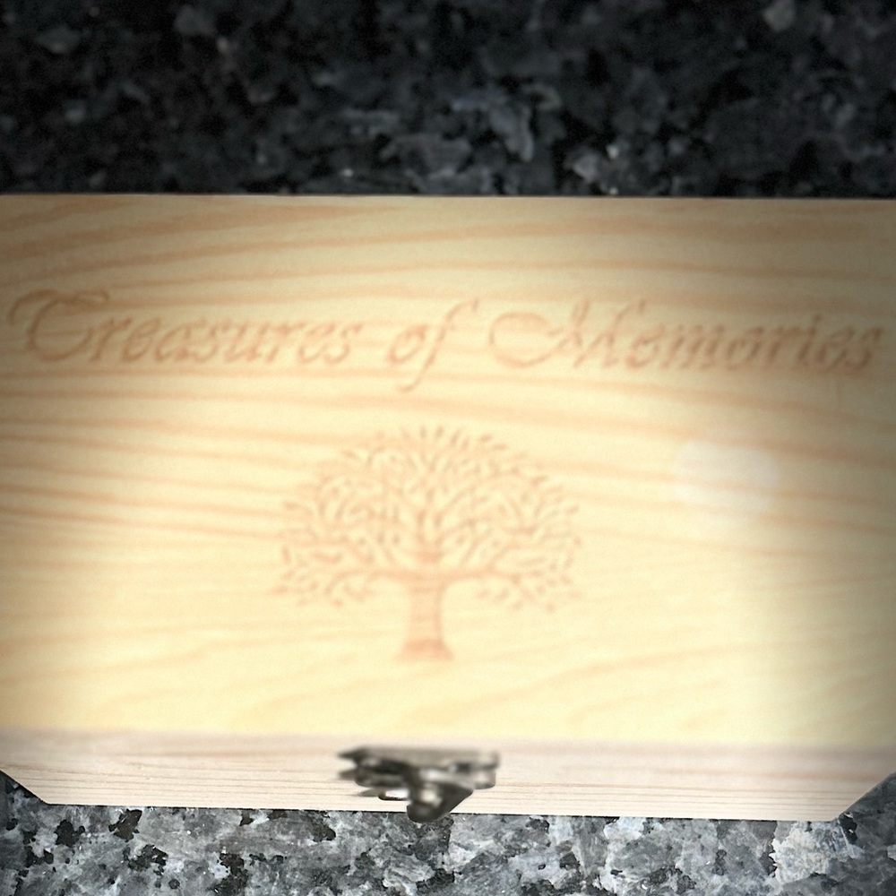 Wooden Memory Box with Tree Design